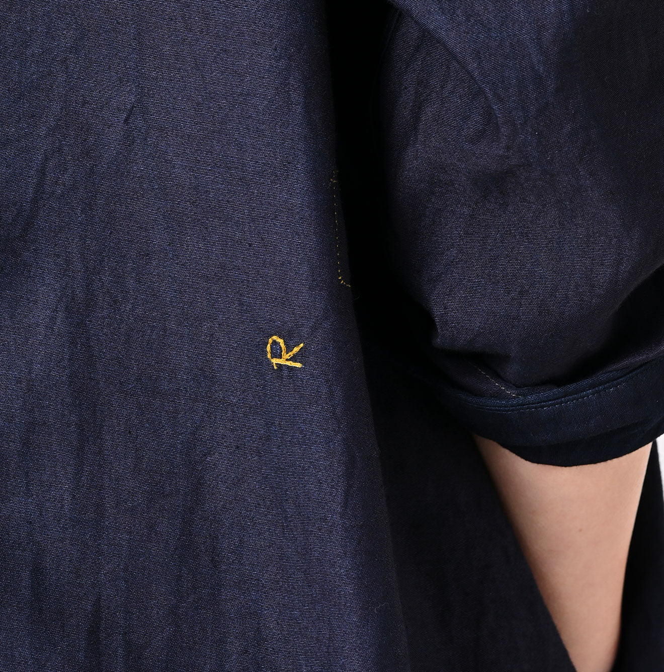 Indigo Chestnut Satin Tuck Dress Detail