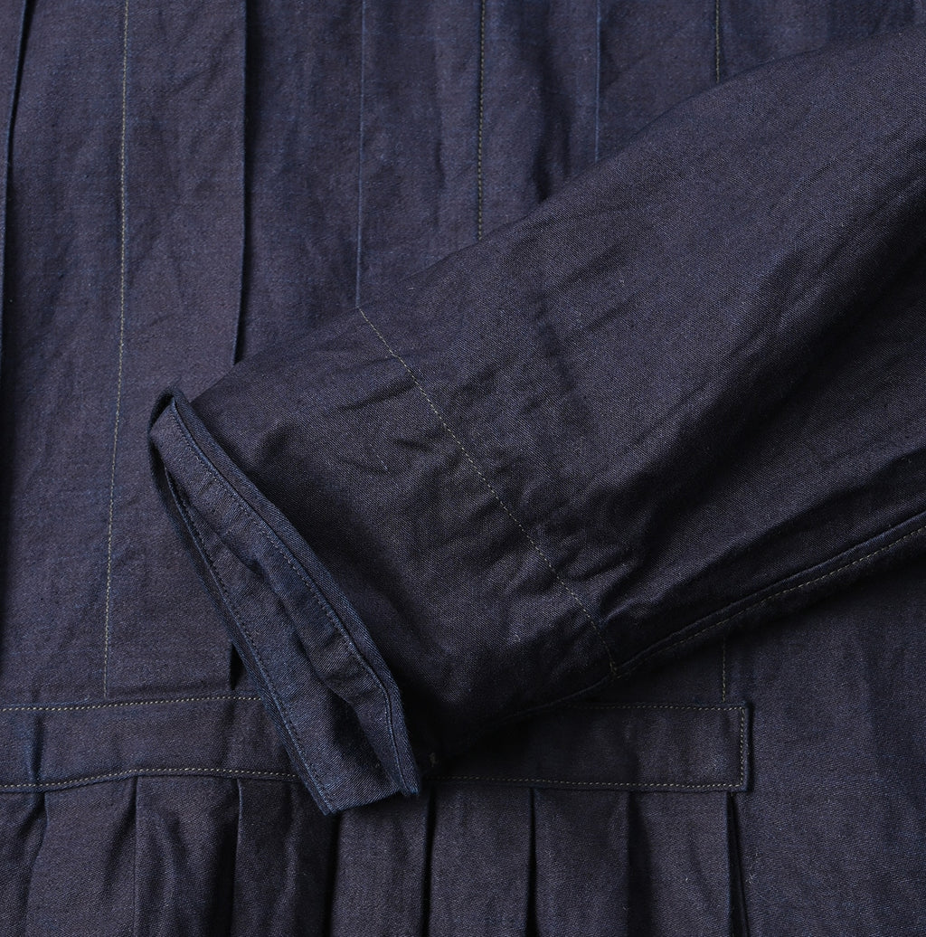 Indigo Chestnut Satin Tuck Dress Detail