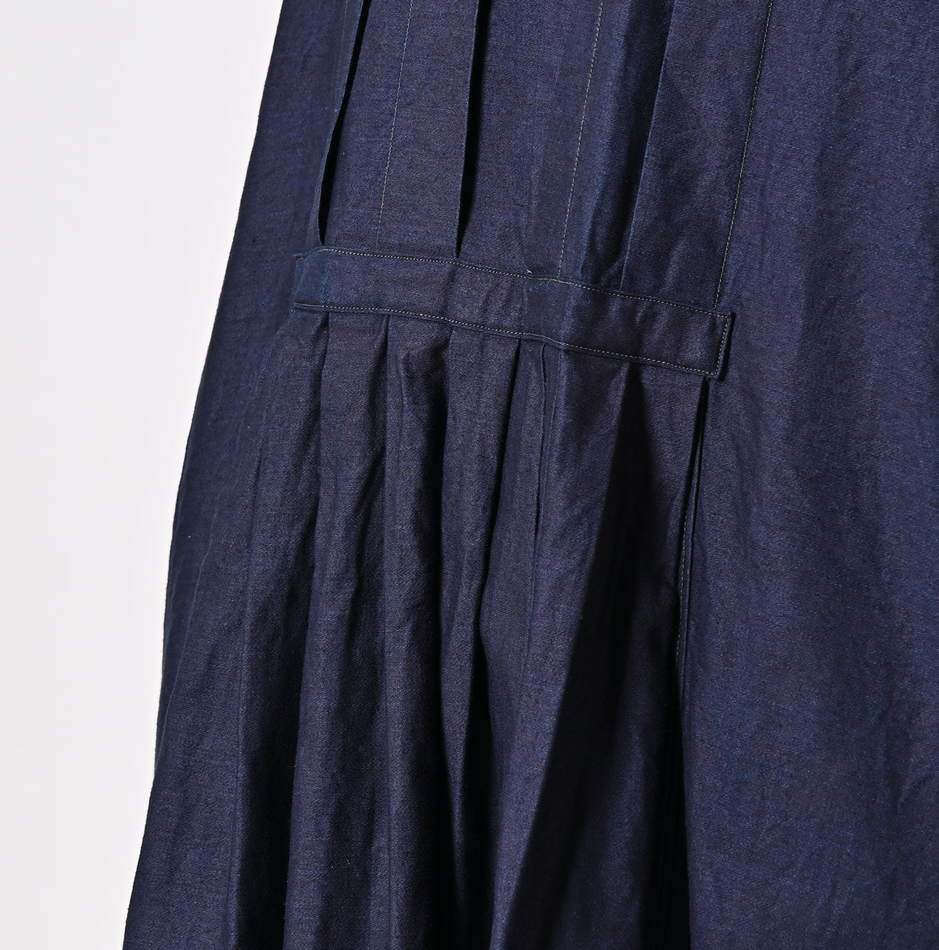 Indigo Chestnut Satin Tuck Dress Detail