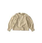 Cashmere Linen Ribbon Knit Beige Tweed Top