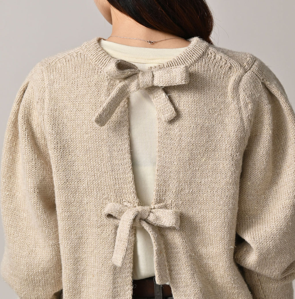 Cashmere Linen Ribbon Knit Detail