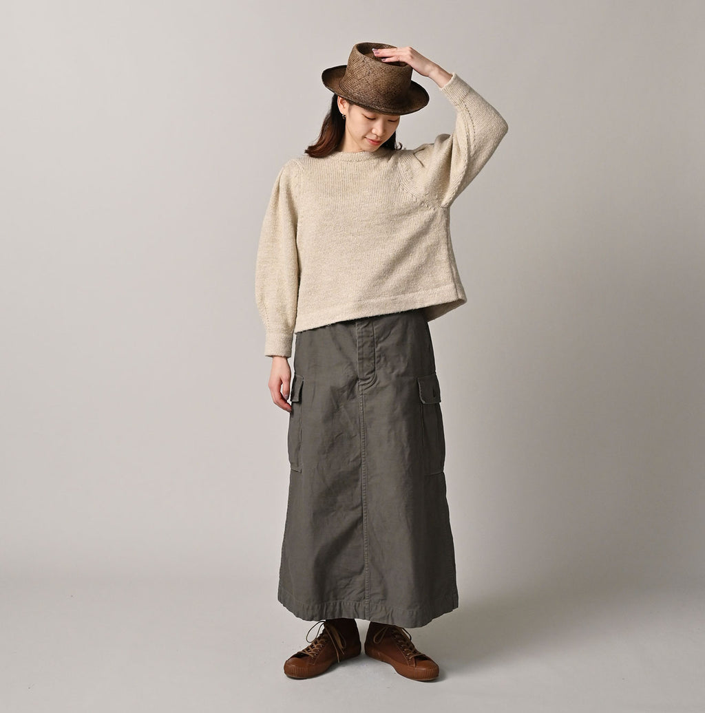 Cashmere Linen Ribbon Knit Female Model