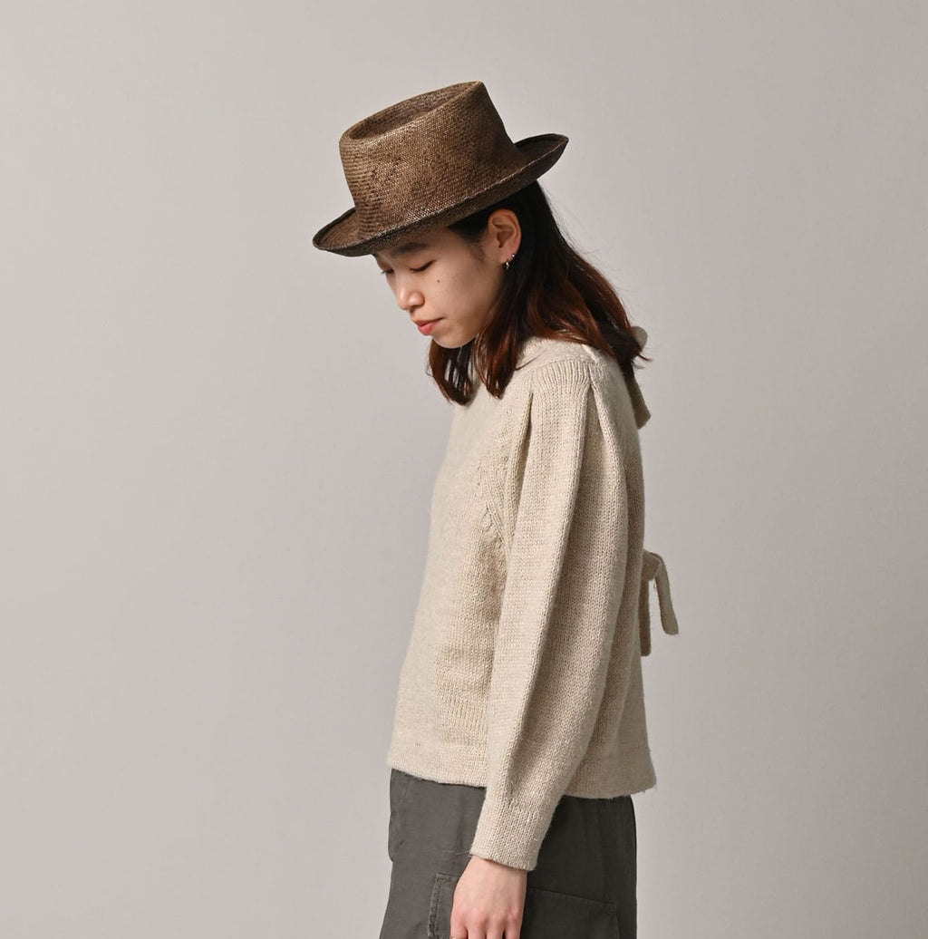 Cashmere Linen Ribbon Knit Female Model