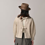 Cashmere Linen Ribbon Knit Female Model
