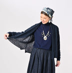 Plant Dyed Cashmere Super Gauze Cache-Coeur Female Model