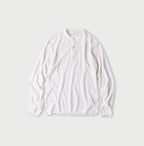 Plant Dyed Cashmere Super Gauze Henley Off White
