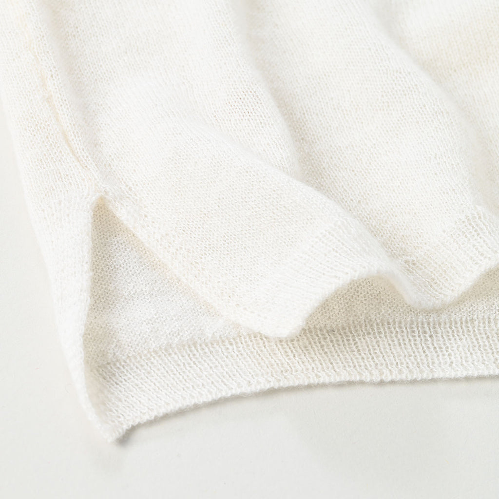 Plant Dyed Cashmere Super Gauze Henley Detail