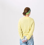 Plant Dyed Cashmere Super Gauze Henley Female Model