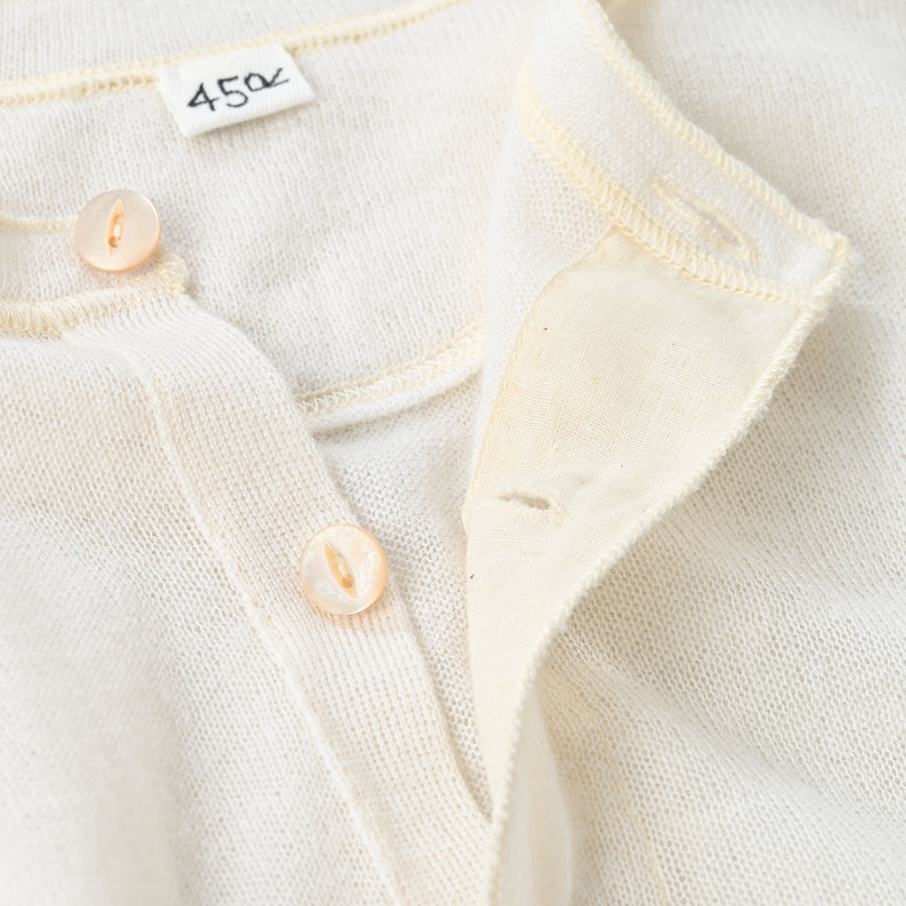 Plant Dyed Cashmere Super Gauze Henley Detail