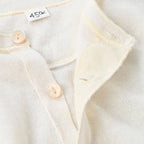 Plant Dyed Cashmere Super Gauze Henley Detail