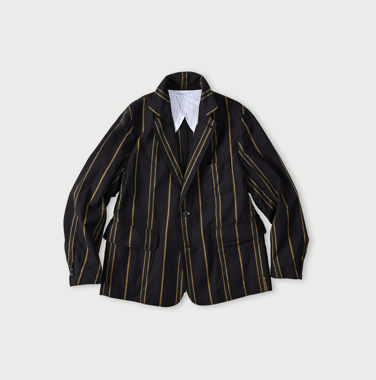 Gabardine Bulltile 908 Miyuki Jacket Regiment Stripes