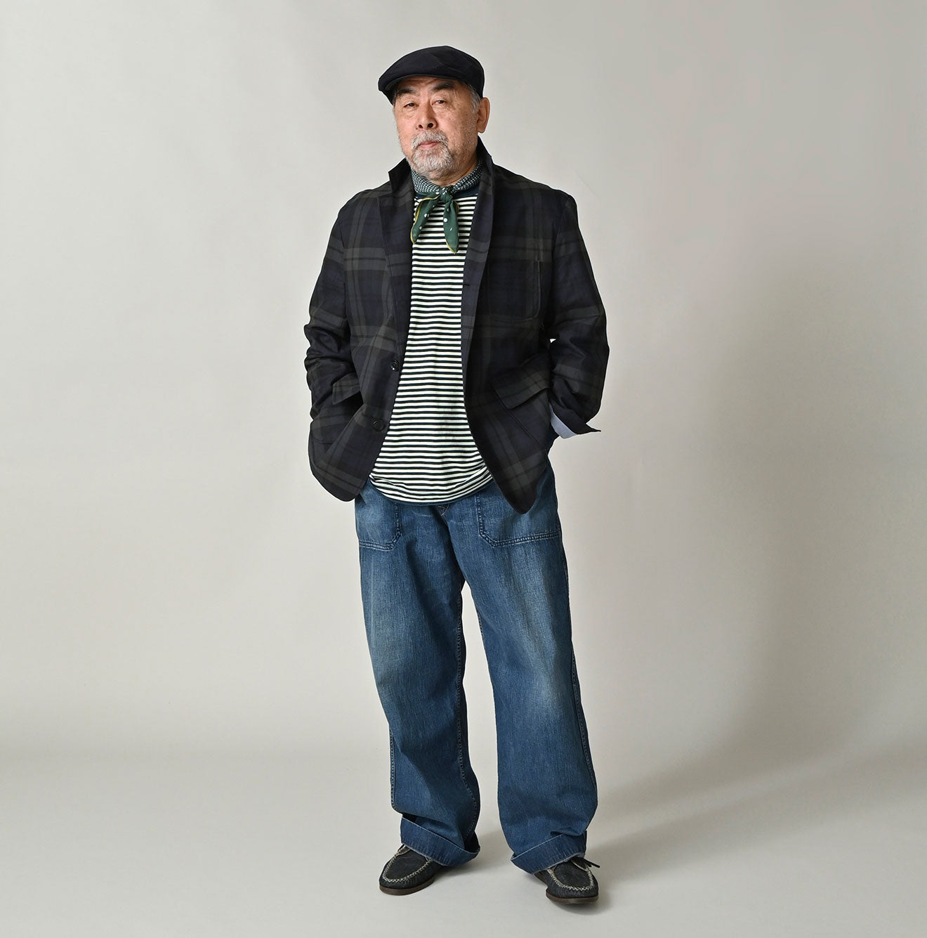 Gabardine Bulltile 908 Miyuki Jacket Male Model