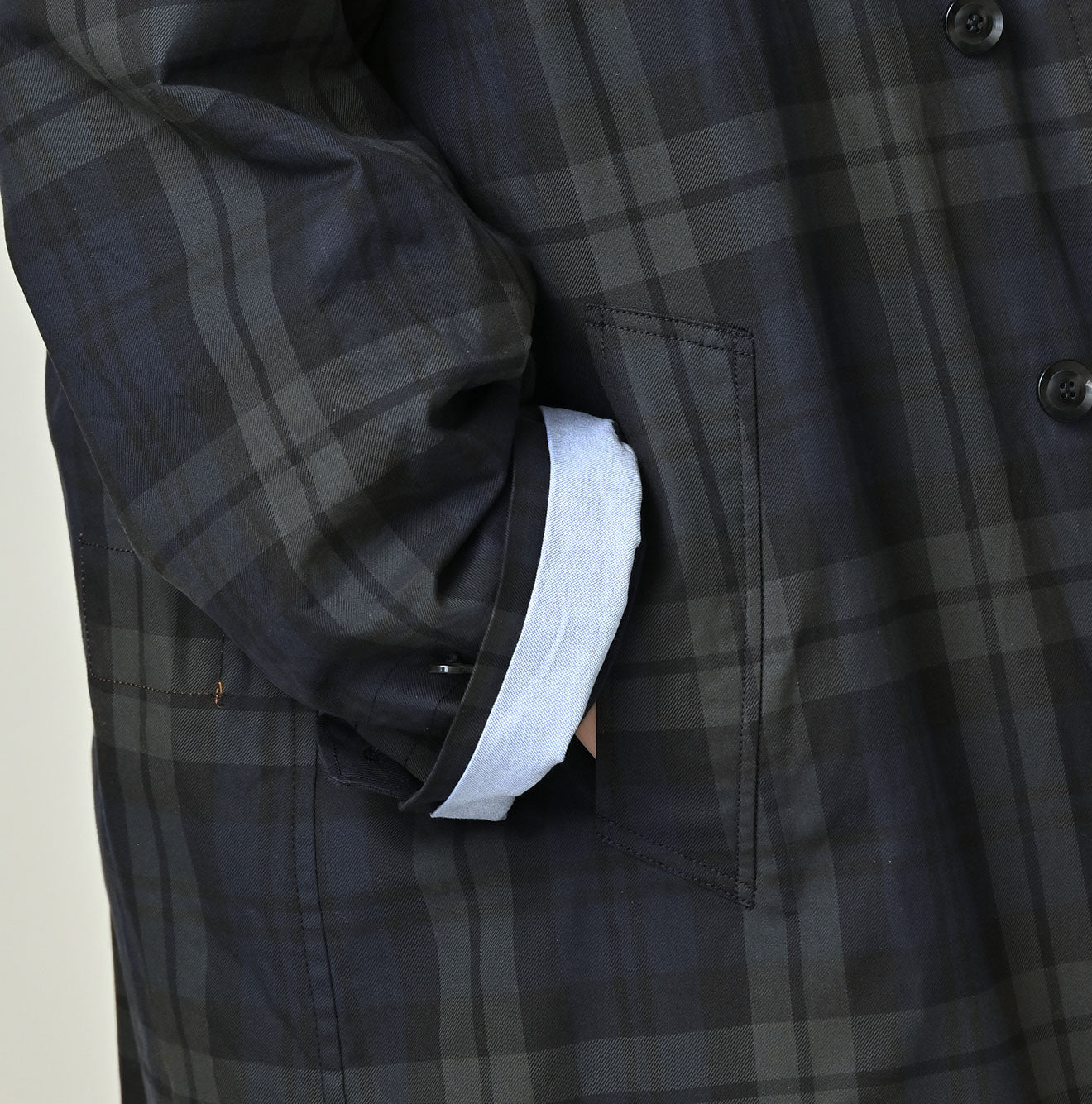 Gabardine Bulltile 908 Soutien Collar Coat Detail