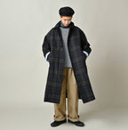 Gabardine Bulltile 908 Soutien Collar Coat Female Model