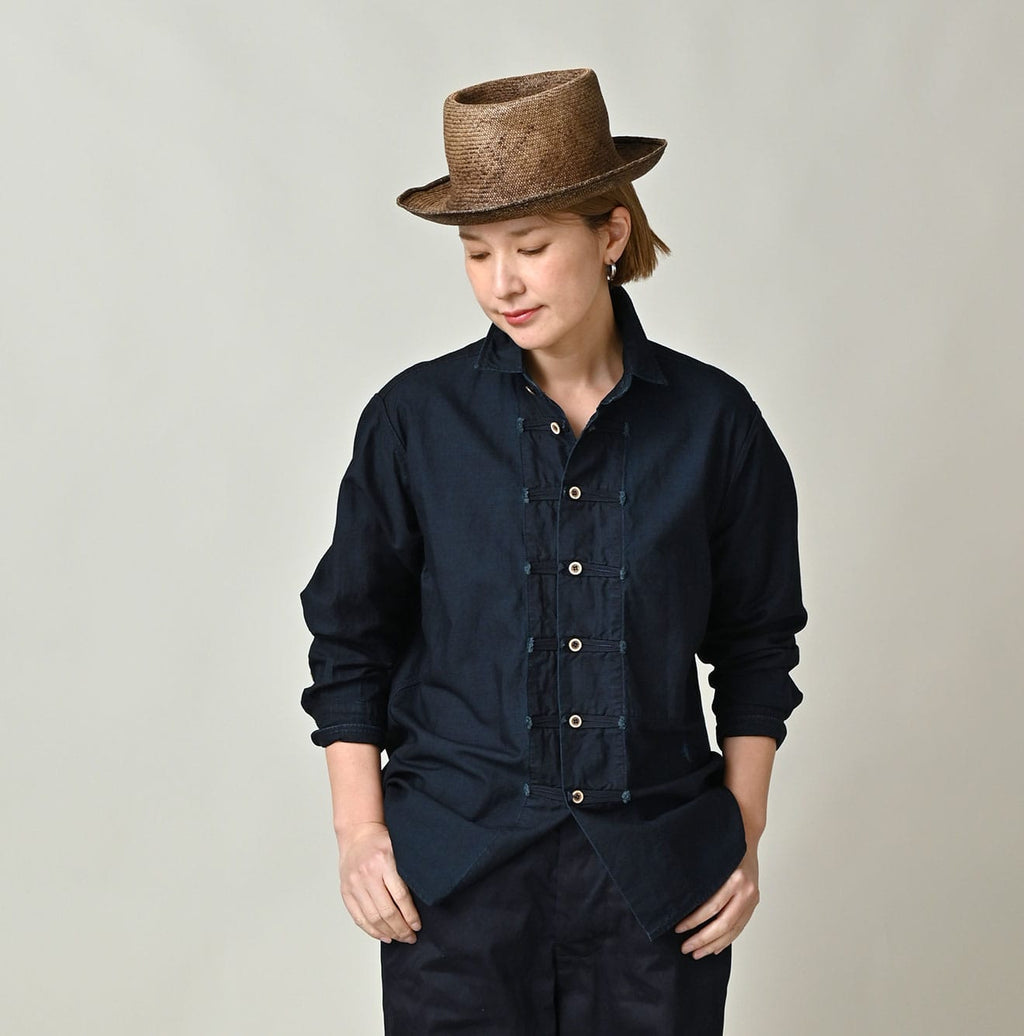 Indigo Supima OX 908 8-knot Shirt Female Model