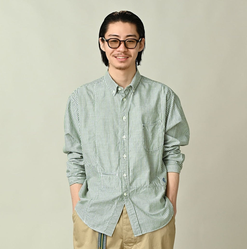 Supima OX 908 Ocean Canvas Shirt Male Model