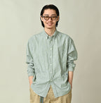 Supima OX 908 Ocean Canvas Shirt Male Model