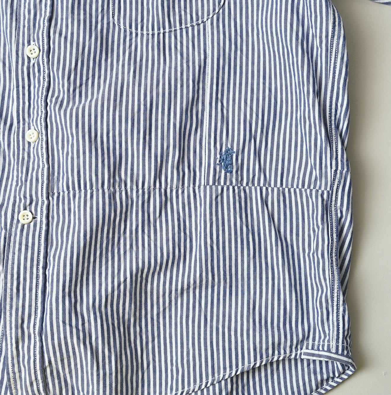 Supima OX 908 Ocean Canvas Shirt Detail