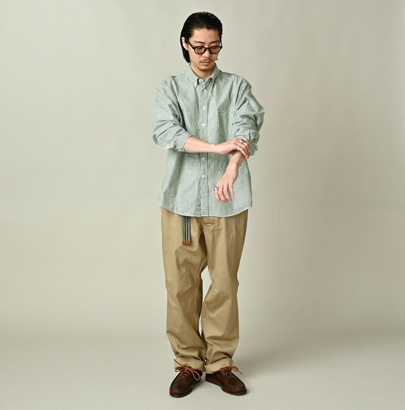 Supima OX 908 Ocean Canvas Shirt Male Model