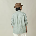 Supima OX 908 Ocean Canvas Shirt Female Model