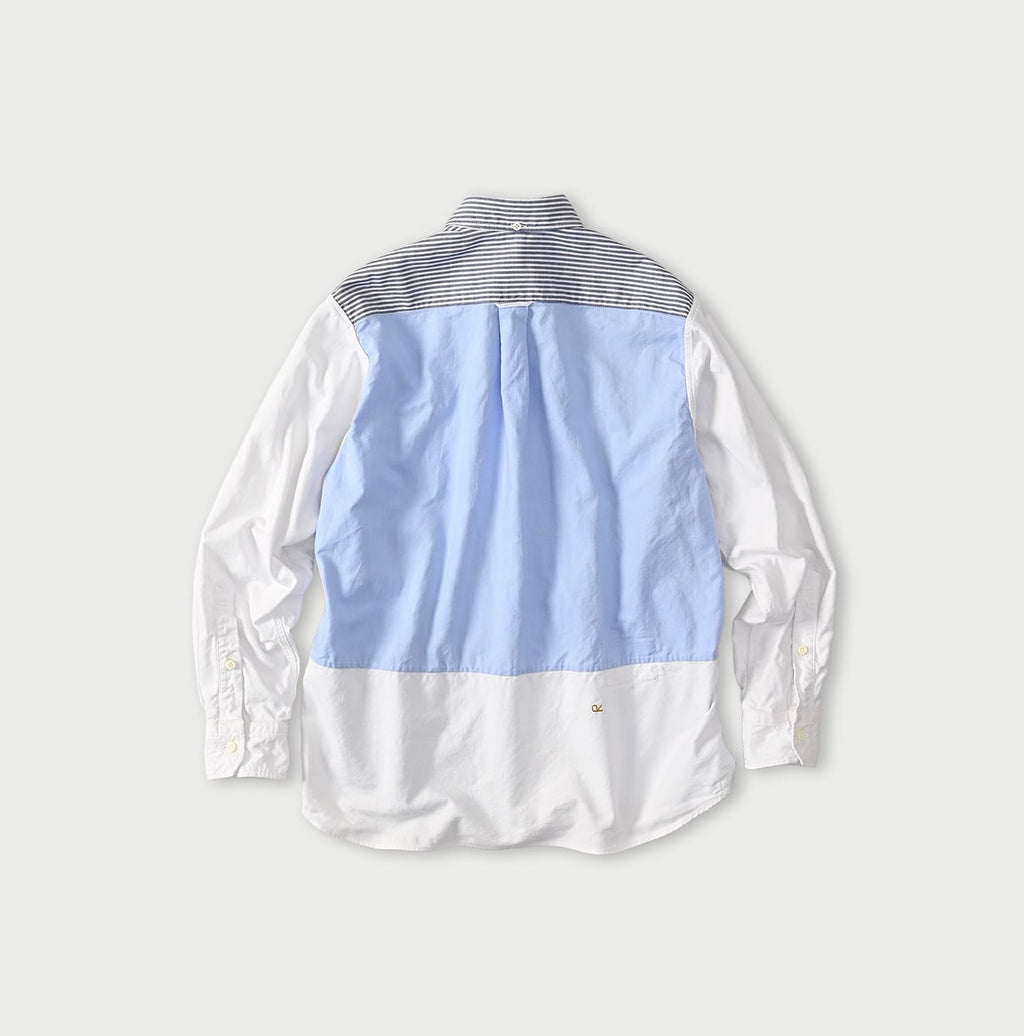 Happy Patch Work Supima OX 908 Ocean Canvas Shirt Back