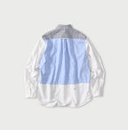 Happy Patch Work Supima OX 908 Ocean Canvas Shirt Back