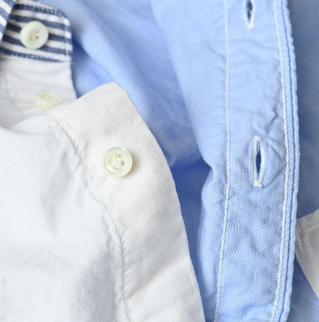 Happy Patch Work Supima OX 908 Ocean Canvas Shirt Detail