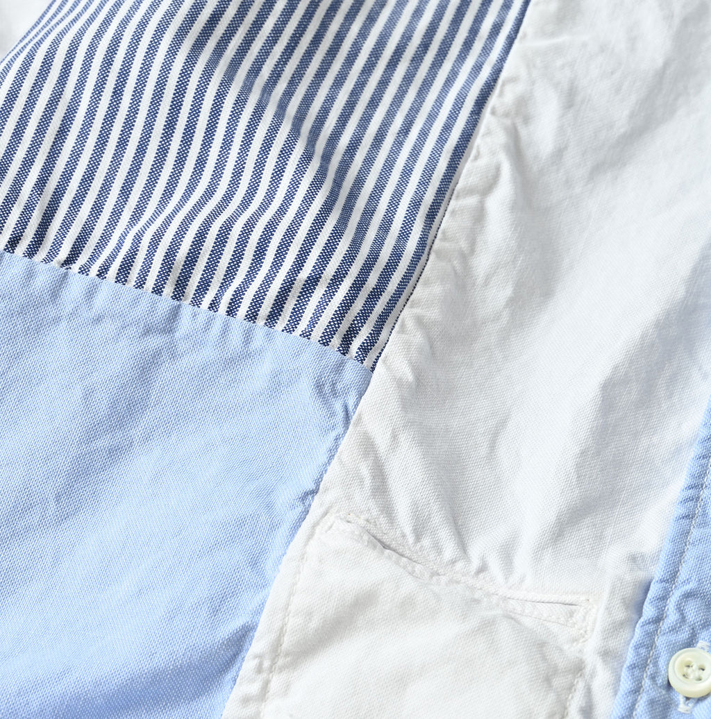 Happy Patch Work Supima OX 908 Ocean Canvas Shirt Detail