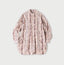 Indian Striped Flower Block Print 908 Stand Collar Grandpa Shirt Pink