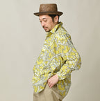 Indian Khadi Flower Sarasa Print 8-knot Shirt Male Model