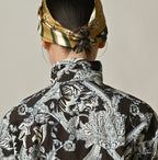 Indian Khadi Flower Sarasa Print 8-knot Shirt Detail