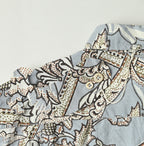 Indian Khadi Flower Sarasa Print 8-knot Shirt Detail