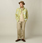 Indian Khadi Flower Sarasa Print 8-knot Shirt Male Model
