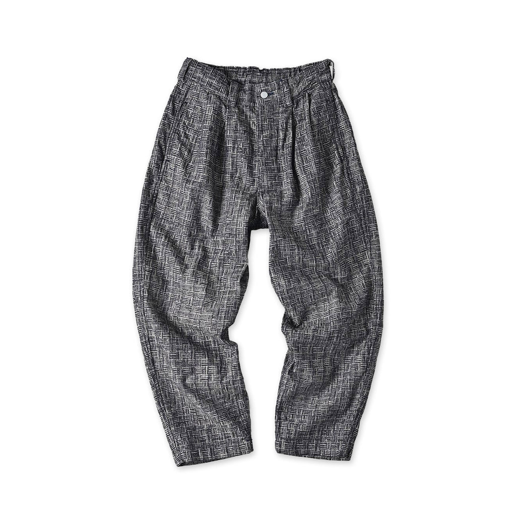 Basket Pattern Jacquard Denim 908 Peg Top Pants