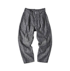 Basket Pattern Jacquard Denim 908 Peg Top Pants