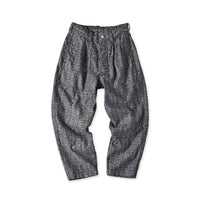 Basket Pattern Jacquard Denim 908 Peg Top Pants