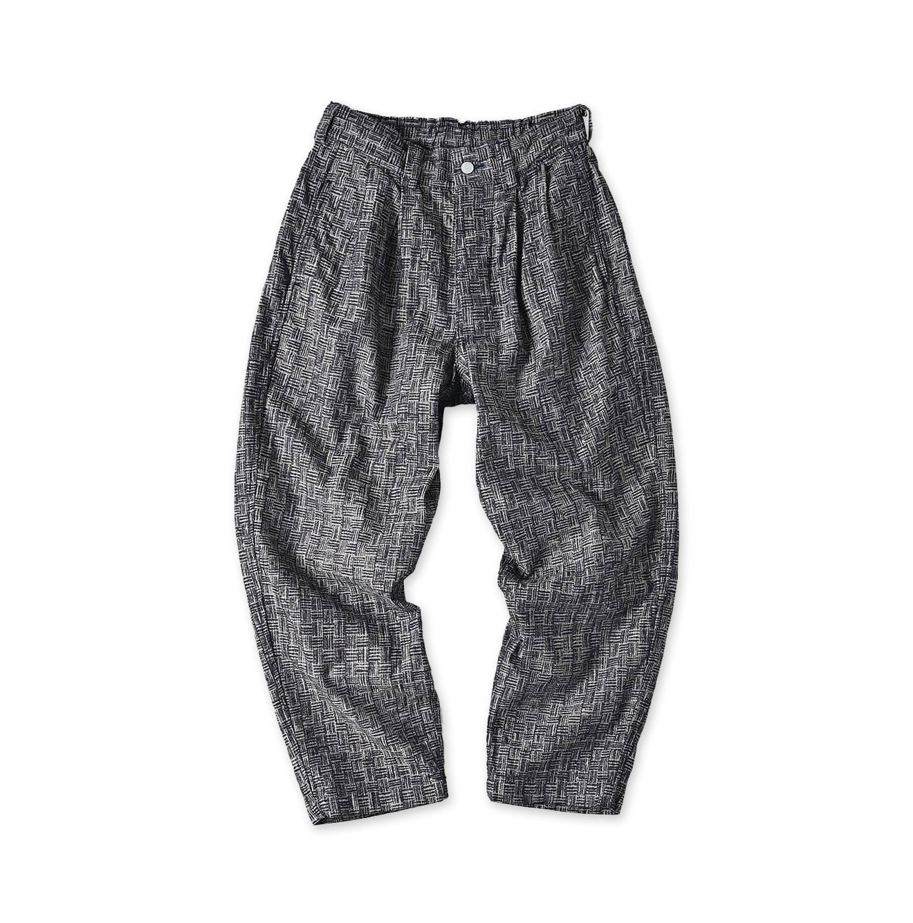 Basket Pattern Jacquard Denim 908 Peg Top Pants
