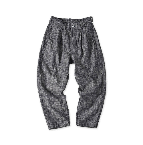 Basket Pattern Jacquard Denim 908 Peg Top Pants