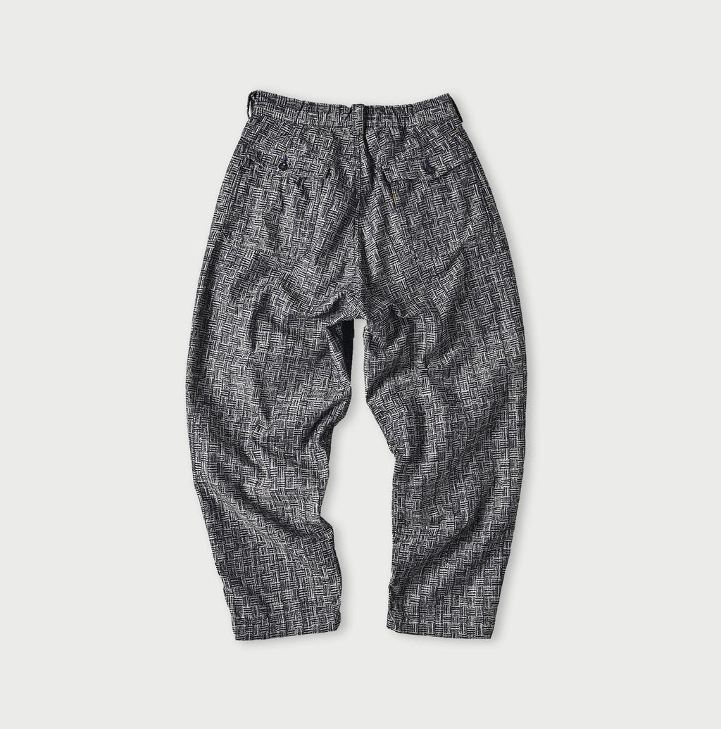 Basket Pattern Jacquard Denim 908 Peg Top Pants Back
