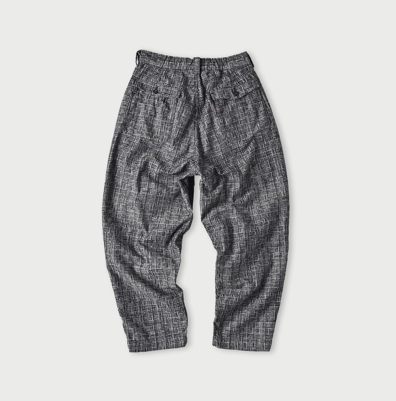 Basket Pattern Jacquard Denim 908 Peg Top Pants Back