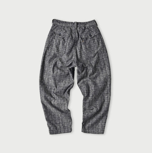 Basket Pattern Jacquard Denim 908 Peg Top Pants Back