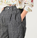 Basket Pattern Jacquard Denim 908 Peg Top Pants Detail