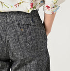 Basket Pattern Jacquard Denim 908 Peg Top Pants Detail