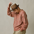 Linen Herringbone 908 Sweater Male Model