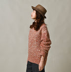 Linen Herringbone 908 Sweater Female Model