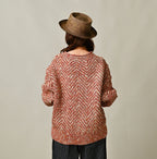 Linen Herringbone 908 Sweater Female Model