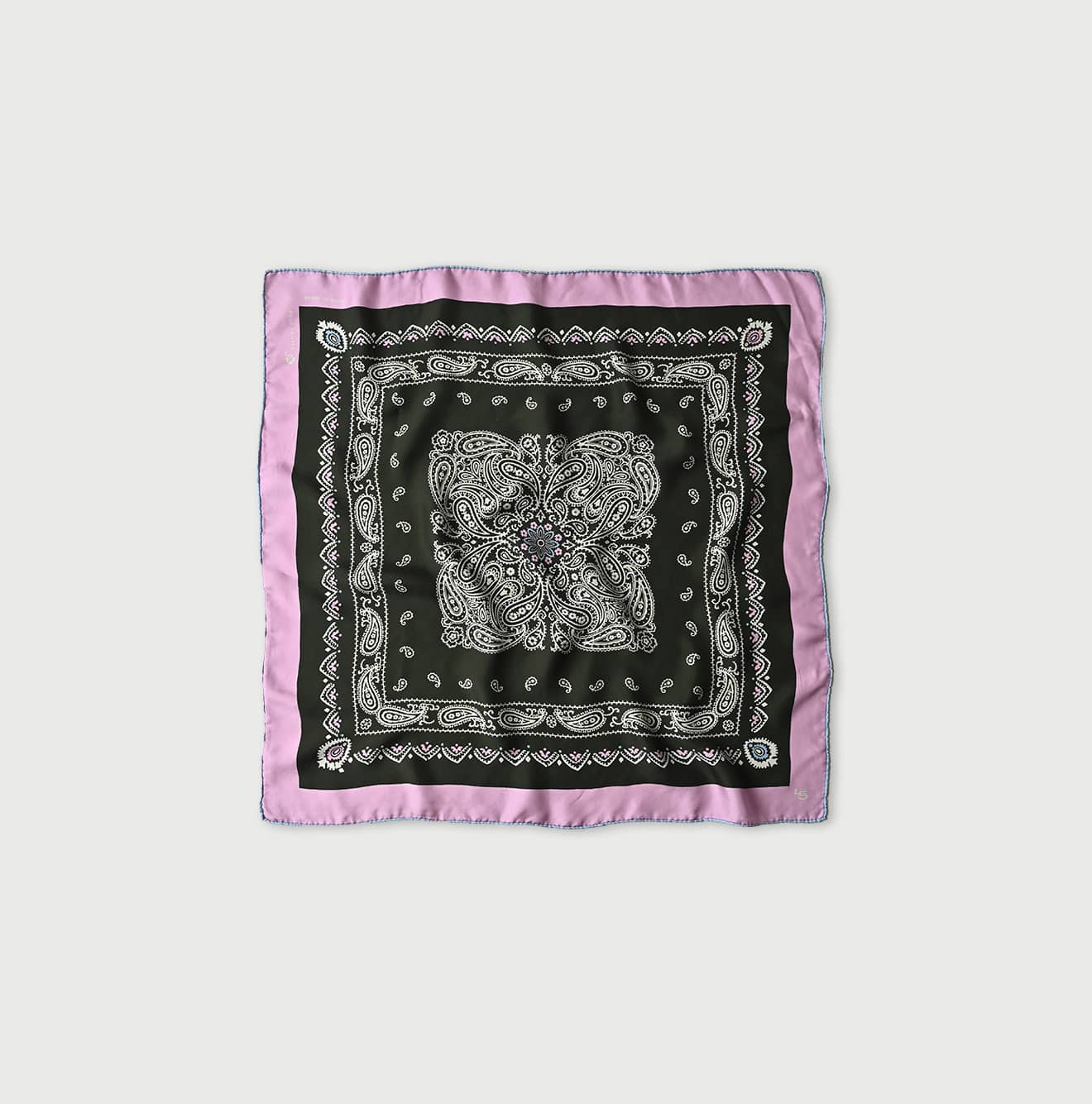Silk Paisley Big Bandana Green