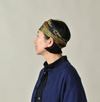 Silk Paisley Big Bandana Female Model