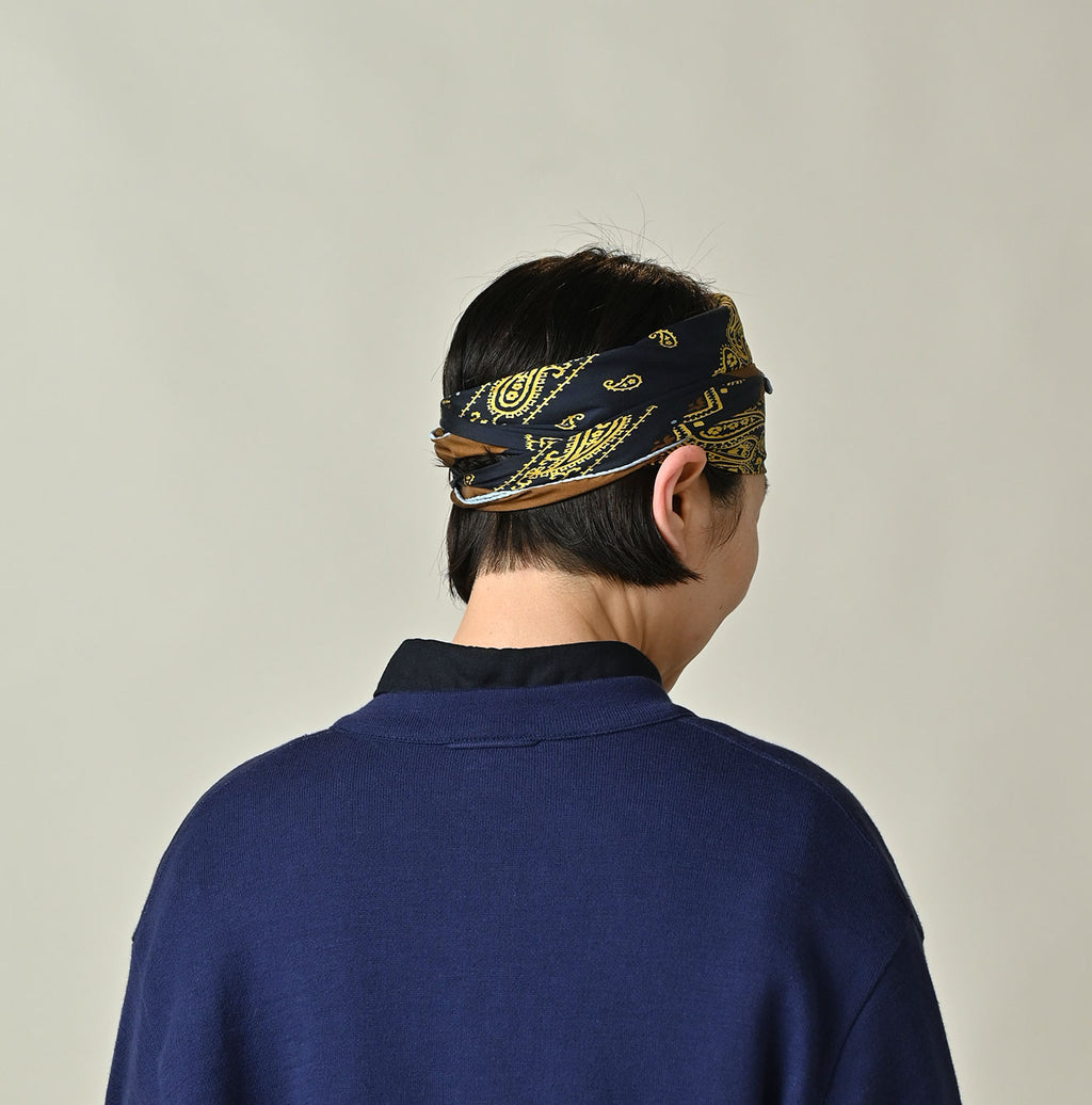 Silk Paisley Big Bandana Female Model