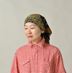 Silk Paisley Big Bandana Female Model